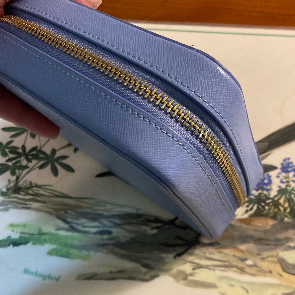 Neiman Marcus Periwinkle Purple Leather Travel Jewelry Case 6" New & Unused — image 2 of 6